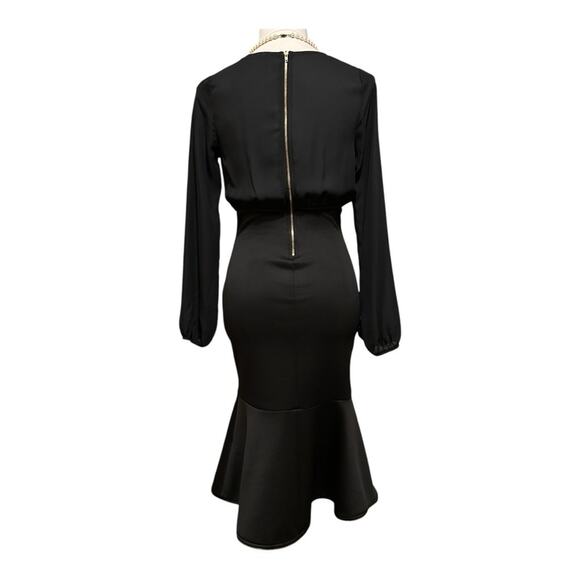 Charlotte Russe Elegant Black Dress Size Small Evening Gown Prom Maxi Ruched - Picture 2 of 13